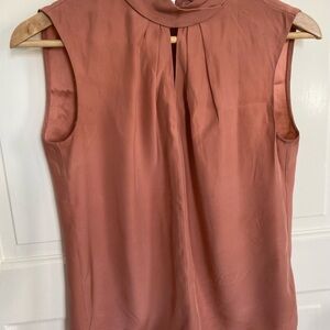 Comfy * Elegant Rebecca Taylor Sleeveless Silk Blouse in Warm Rust